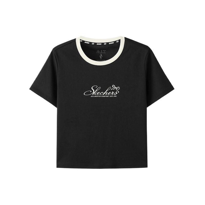 Skechers Breathable Soft Skin-Friendly Regular T-Shirt Women tops L126W030-0018 S
