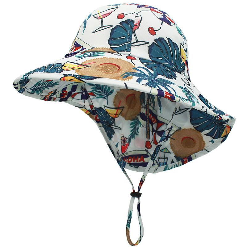 Children's sun hat baby sun hat boys hat summer girls beach sun hat big brim neck hat