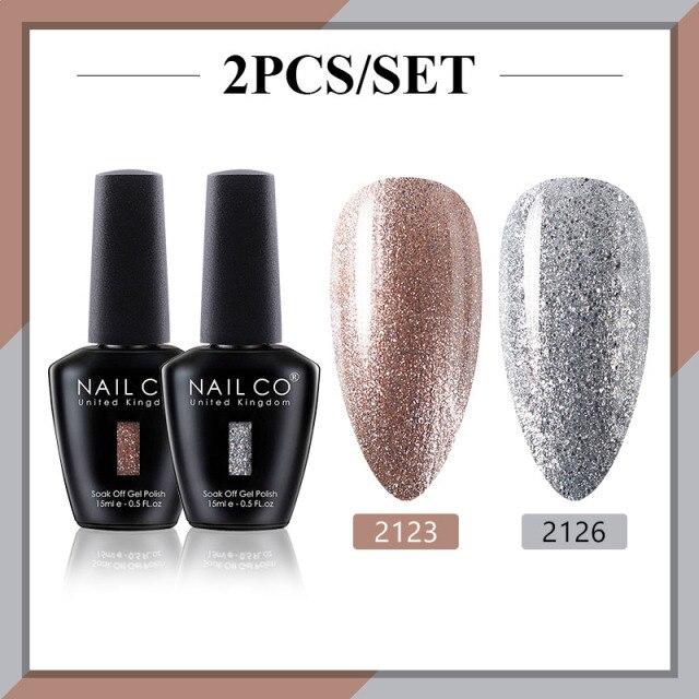 NAILCO 2 цвета, 15 мл, набор гель-лаков для ногтей Vernis, полуперманентный УФ-светодиодный гель для дизайна ногтей, принадлежности для профессионалов, отмачиваемый верхний слой