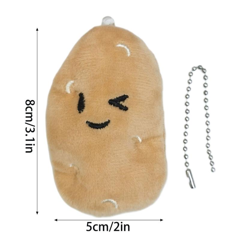 Cute Stuffed Potato Badge Pin Cartoon Potatoes Brooch Pendant Bag Charm Plush Key Chain Decorations Badge Accessory