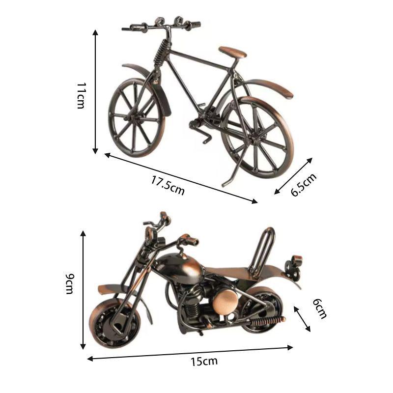 Retro Wrought Iron Harley Motorcycle Model: Industrial Style Ornament for Home Decor