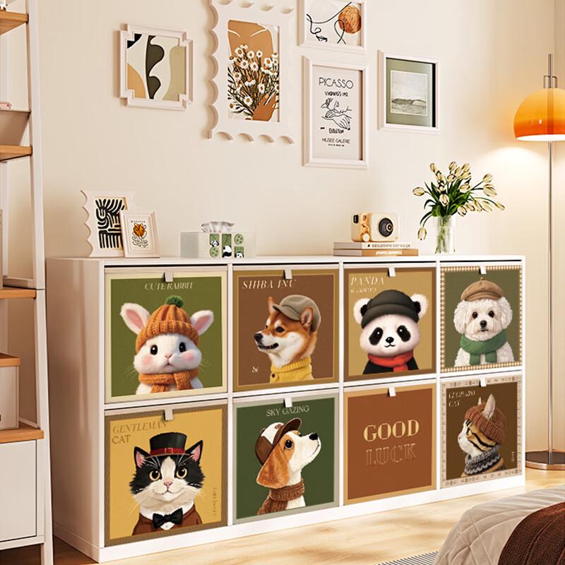 

Zunwei Large Capacity Linen Cartoon Storage Box