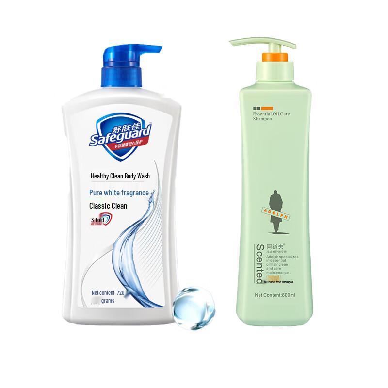 Safeguard Shower Gel  Adolph Shampoo Combo