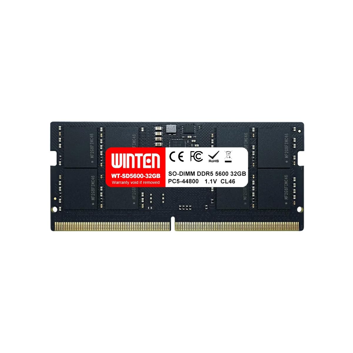 

WINTEN Laptop Memory 32GB 262Pin CL46 SODIMM SDRAM Memory Expansion Year Compatibility 6310 DDR5-5600 1.1V Built-in [5 Warranty, Guaranteed]