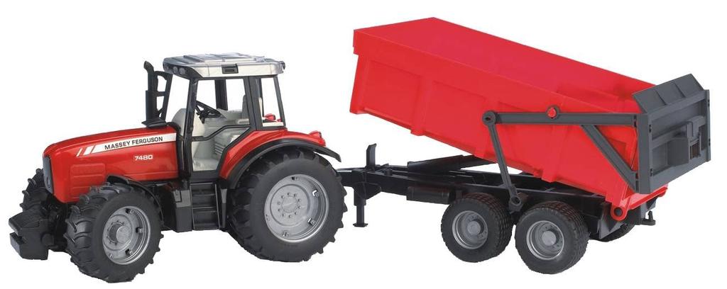 Bruder MF 7480 Tractor & Red Trailer BR02045