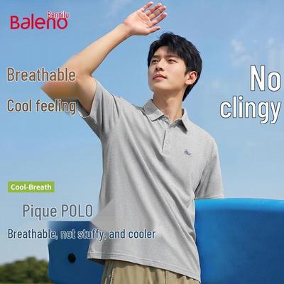 Baleno Men's Whale Print Short Sleeve Polo Shirt