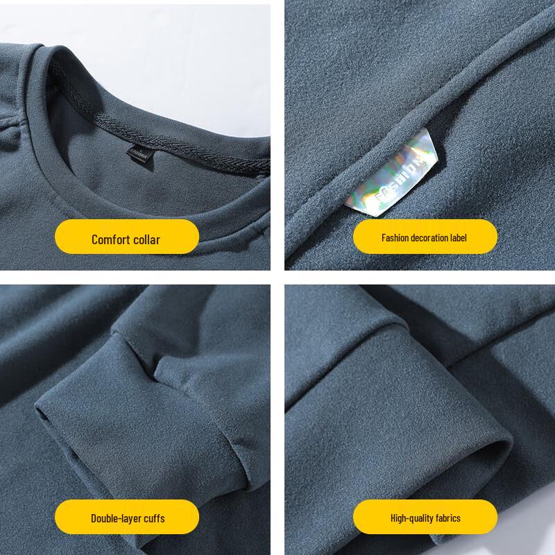 JEANSWEST Men's DWR Fleece Long-Sleeve Crewneck Sweatshirt