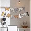Birthday Decorations Pre-Strung Happy Birthday Cat Banner Funny Kitties Bday Party Decor Supplies Favors