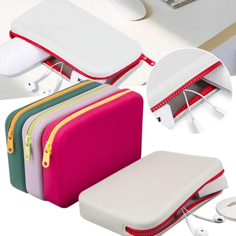 Große Kapazität, quadratische Silikon-Kosmetik-Aufbewahrungstasche, Reise-Make-up-Pinselhalter, tragbare digitale Aufbewahrungstasche, wasserdichter Organizer