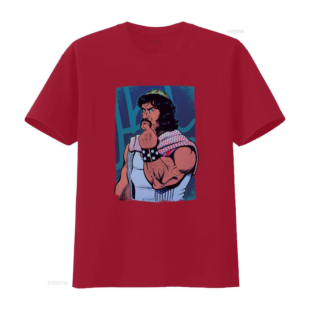Retro Cartoon Classic Wrestler Print Casual Streetwear T Shirt vintage Washed Breathable Stylish streetwear Comfortable