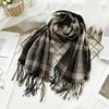 High End Imitation Cashmere Plaid Scarf Versatile and Warm In Winter  Women's Neck Scarf  Fringed Shawl
