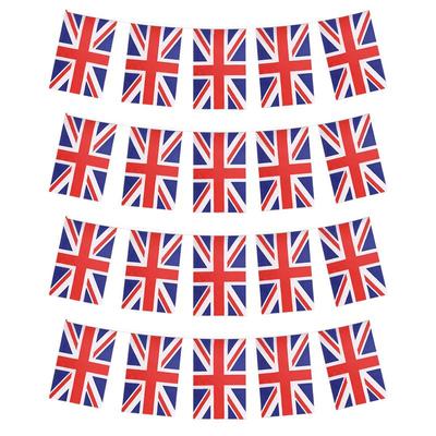 30 Piezas Bandera Triangular/Cuadrada del Reino Unido Banderines de Cadena UK Bandera de Inglaterra Bandera Gran Británica Poliéster para Decoración del Hogar Oficina
