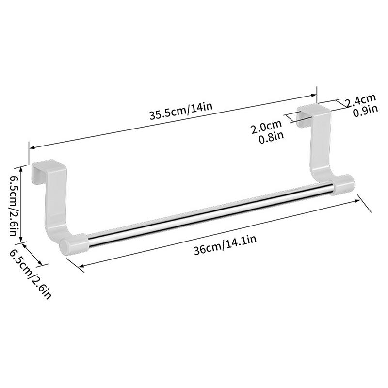 1Pcs Wall-Mounted Kitchen Cabinet Towel Rack - Space-Saving Dishcloth Holder For Home And Bathroom No Drilling Require