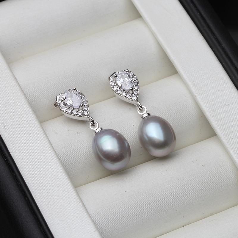 Genuine Fresh Water 925 Silver Pearl Earrings Woman,Vintage Bridal Earrings With Natural Pearls Wife Mother Gift White Pink