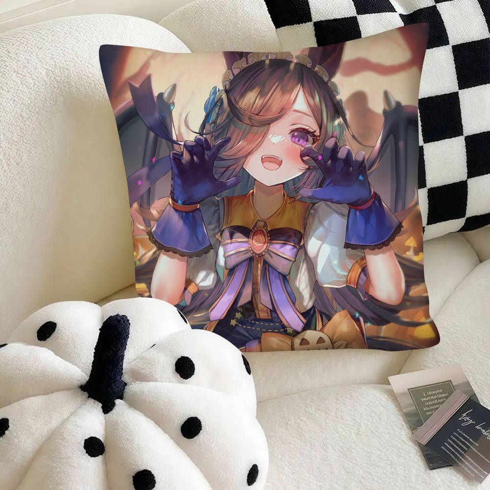 Rice Shower Hot Anime Umamusume Pillow Case Square Pillow Bedroom Sofa Leisure Comfort Cushion Car Home Decoration