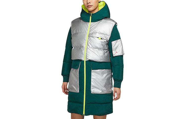 Jordan Down Jackets Women s Green Hooded Moderate Other CV2561-300 L