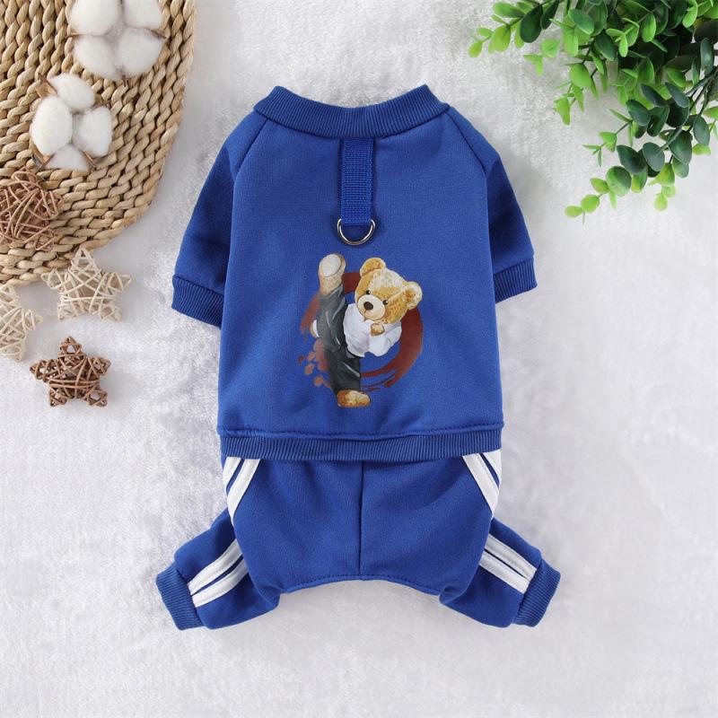 Fleeceový oblek Kung Fu medvěda bez kapuce pro malé psy a kočky (Podzim zima)