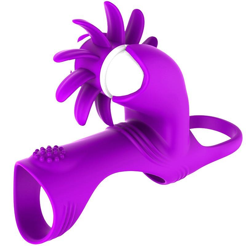 Upgrade Rotating Magic Tongue Ring II Triple Cum Locking Vibrating Ring Erotic Ring Adult Sex Products