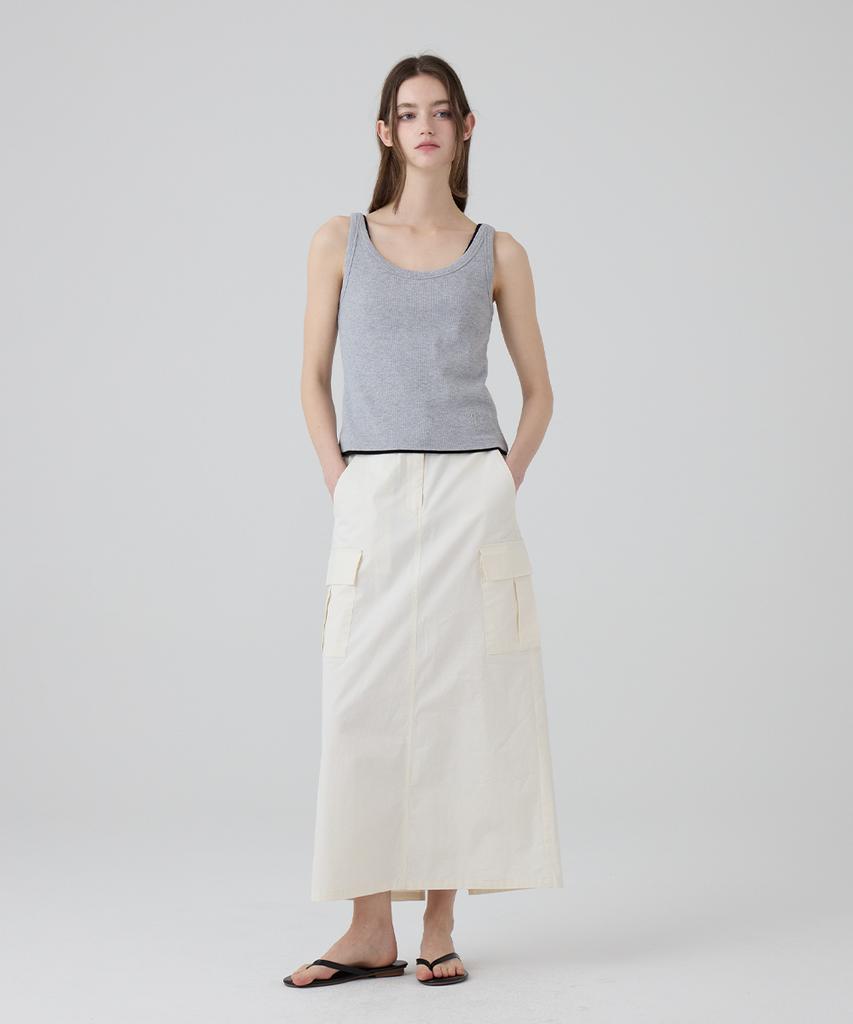 Dangled Drop Dgdp Cotton Maxi Skirt_Ivory