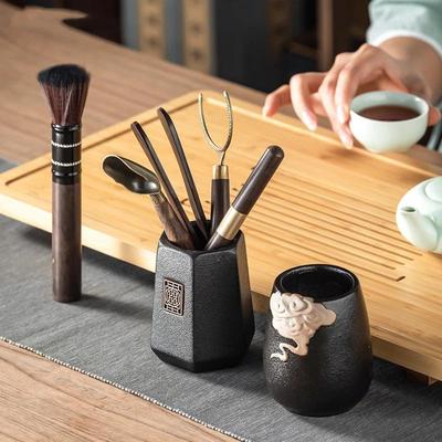 5Pcs Tea Set Heat-resistant Kung Fu Tea Ceremony - Wooden Chinese Gongfu Teaspoon Tea Tong Needle Set Tearoom Supplies