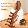 Golden Sandalwood Double-Sided Meridian Comb for Scalp Massage and Long Hair
