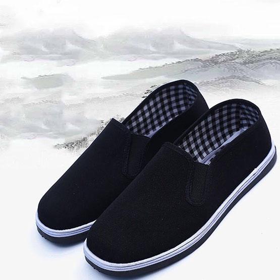 Pánská látková obuv Protiskluzová černá obuv odolná proti opotřebení Měkká podrážka Lehká Ležérní Prodyšná plochá látková obuv