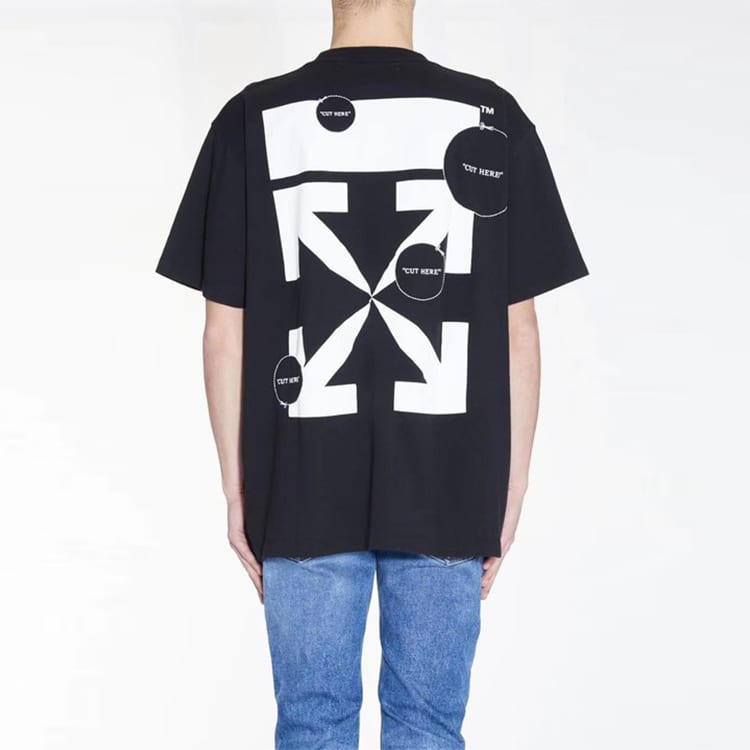 OFF WHITE T-shirt Coupe Oversize Flèches Ici OMAA038F20FAB0081001