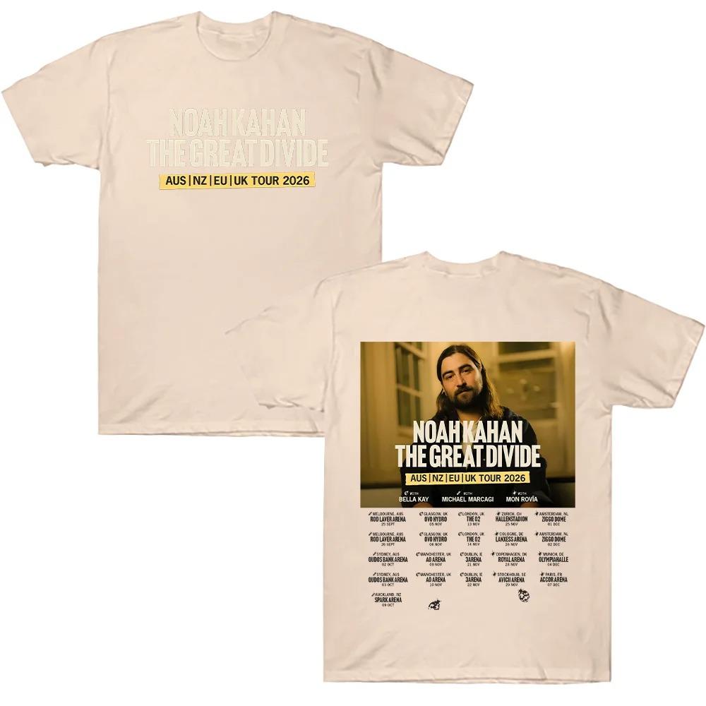Short Sleeve Summer Tees Noah Kahan The Great Divide TOUR 2026 T Shirts Women Unisex Cotton Casual T-Shirts Crewneck Tee Shirt