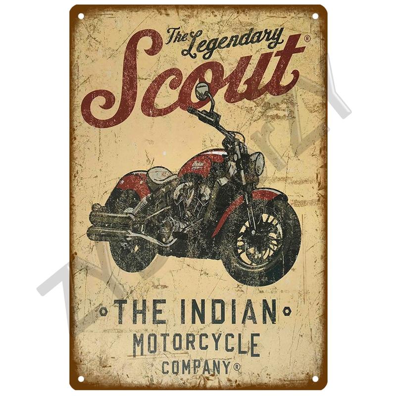 India Moto For The Garage Plaque Metal Sign Vintage Wall Poster Vintage Retro Room Home Industrial Hanging Decor Art Tin Sign