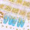 12-Slot Ocean Nail Art Decor: Seahorse, Shell & Starfish Rivets