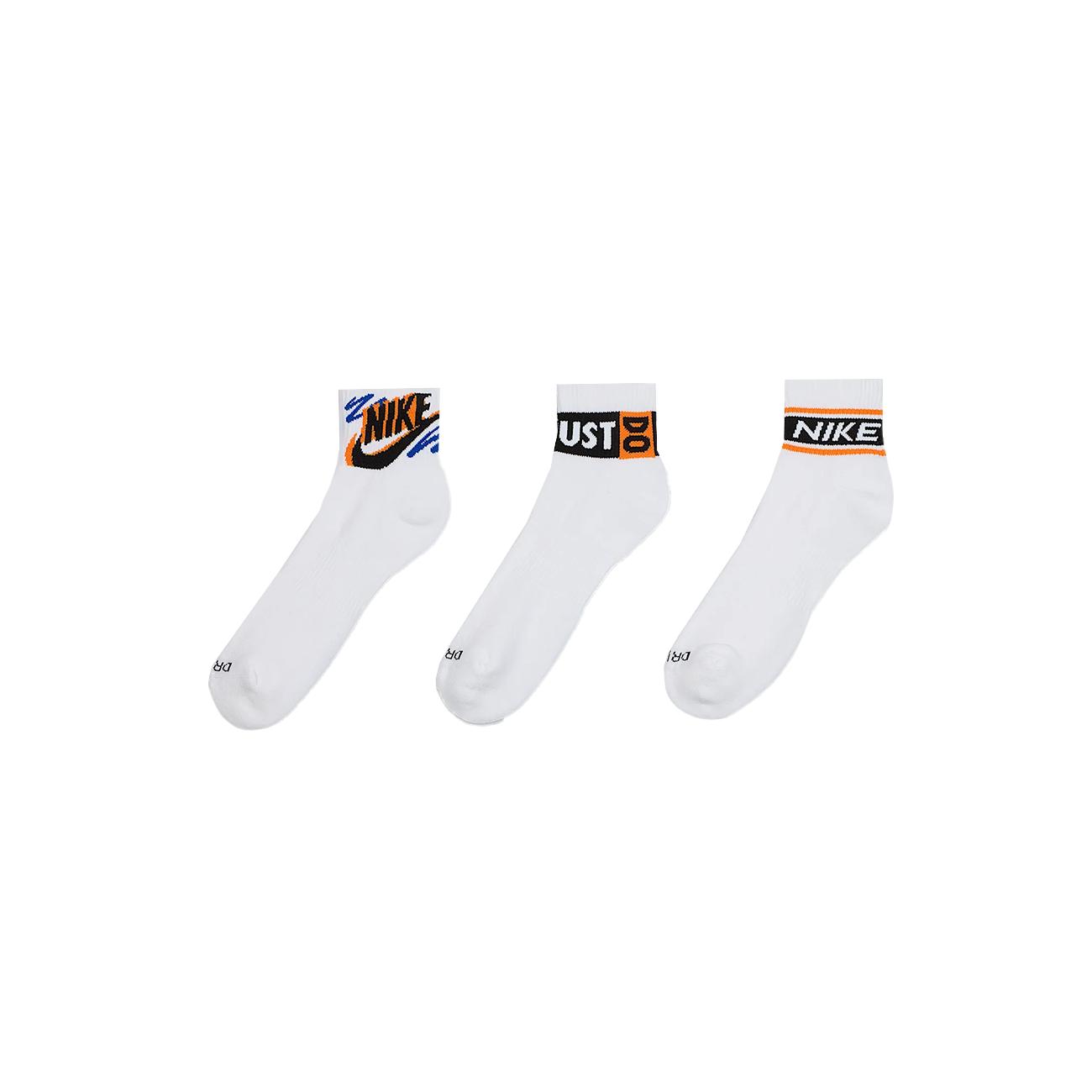 Nike Dri FIT Everyday Crew Socks Unisex 3 Pack Multicolor HJ9378-901 EU 42-46