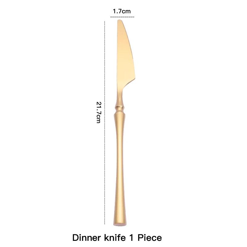 Matte Gold 18/10 Stainless Steel Luxury Cutlery Dinnerware Tableware Knife Spoon Fork Chopsticks Flatware Set Dishwasher Safe