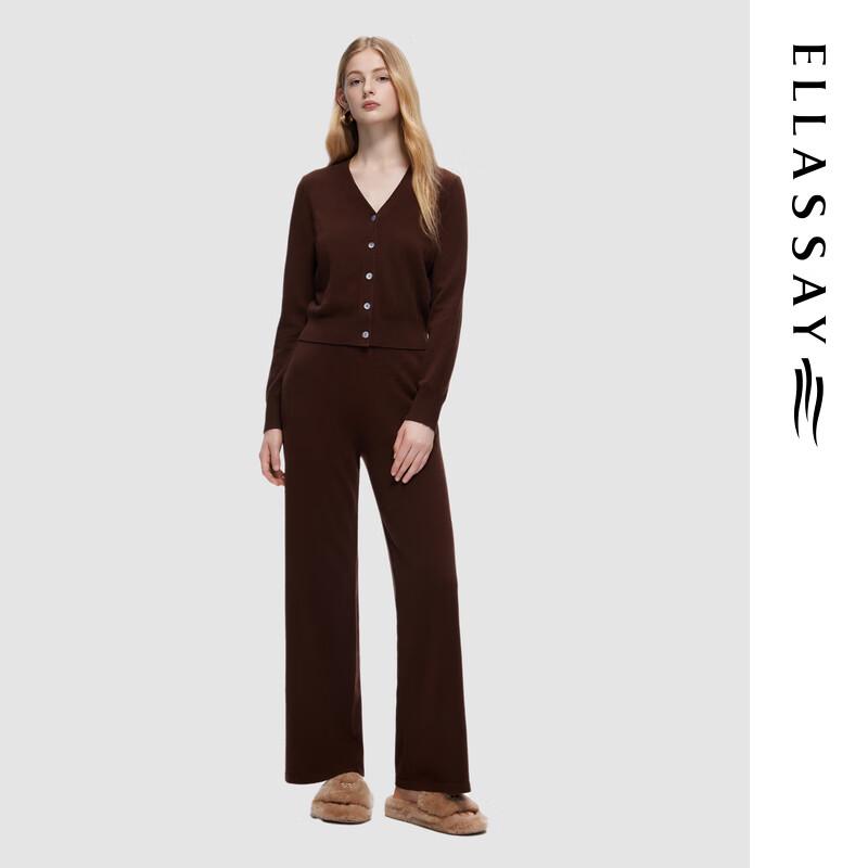 ELLASSAY Women's Pure Wool Straight Fit Trousers