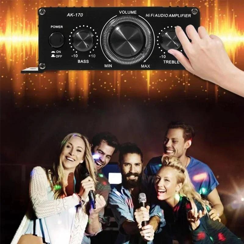 Home Mini Amplifier DC12V Audio Power Amplifier Stereo Subwoofer Bluetooth Player For Home Speakers and Car Media Systems