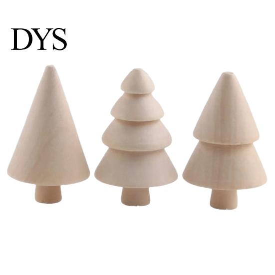 Rustic Wood Decor for Shelf DIY Unfinished Wooden Christmas Tree Craft Kit, Blank Figurines Kit Kids Painting, Hand‑Painted Tabletop Decorations