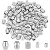 UNICRAFTALE 100Pcs 5 Styles Paracord Bead Grooved Column Beads Metal Lanyard Beads Column Spacer Beads Stainless Steel European Beads Bracelet Beads