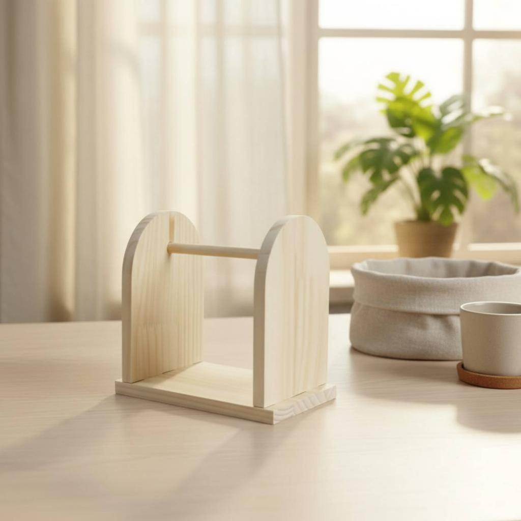 Yarn Spool Rack Knotsnag-resistantFree Wooden Yarn Holder Crafting Supply Sturdy Wood Even Rotation for Crocheters