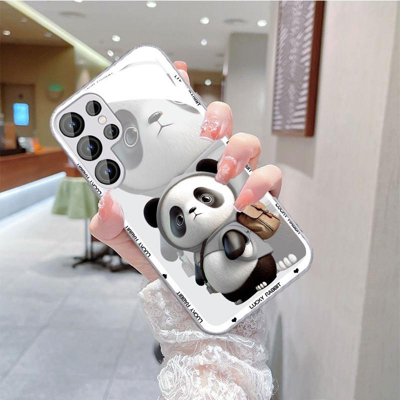 Panda Suitable for Samsung S24ULTRA Mobile Phone Case New A53 Skin-friendly Glass S22 Creative S23 All Inclusive A14