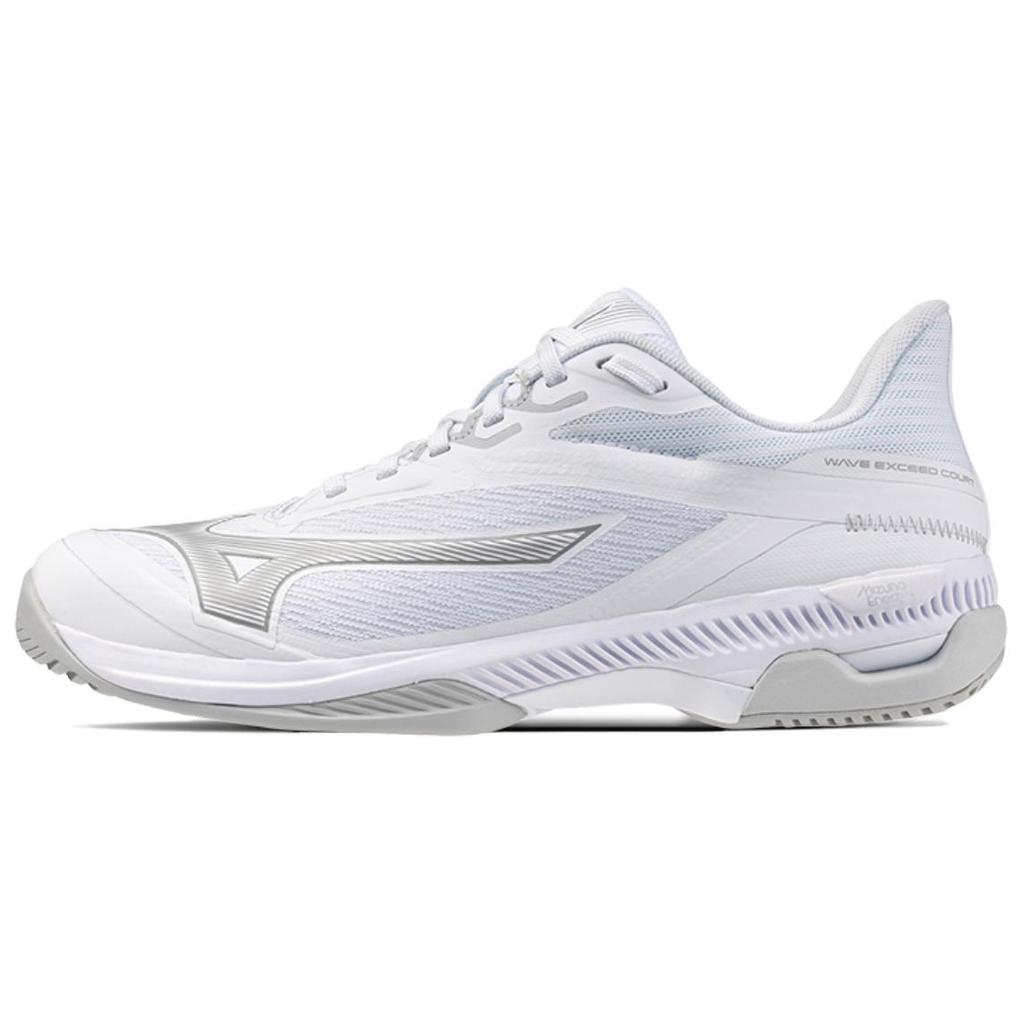 Mizuno Wave Exceed Court Advanced Comfortable Shock Absorption Slip Resistant Durable Low Top Tennis Shoes Women Sneaker White Gray 61GA251903