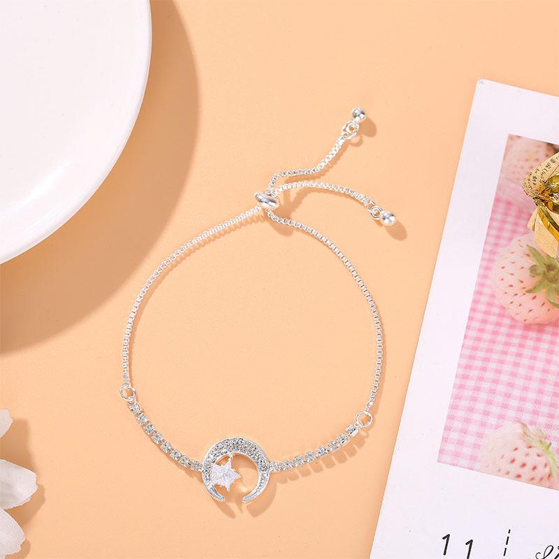 Korean Style Zircon Flower Bracelet for Women - Trendy, Simple, Personalized Design