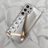 Custodia Rigida per Telefono in Vetro Metallico con Motivo Curvo Adatta per Samsung Galaxy S26 S25 S24 S22 S21 S20 FE/Ultra/Plus