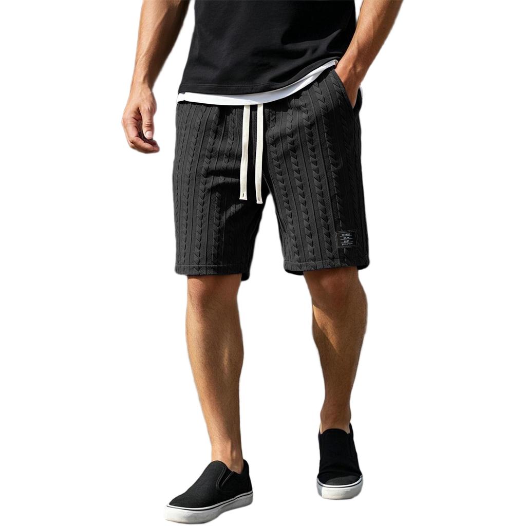 Men Drawstring Waist Casual Shorts Summer Lightweight Straight Fit Beach Shorts with Pockets Comfortable Design