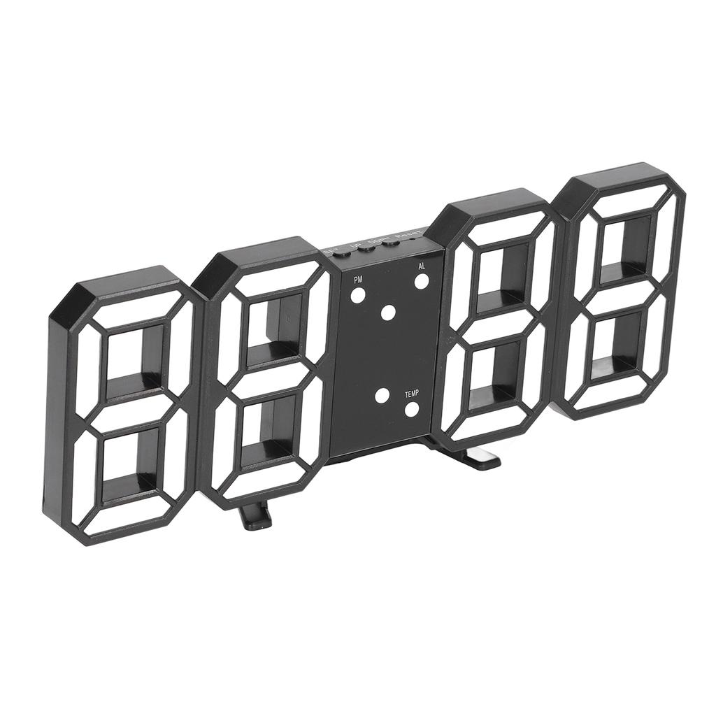 3D LED Digital Clock Intelligent Voice Control Time Date Temperature Display Automatic Brightness Adjustment Clock