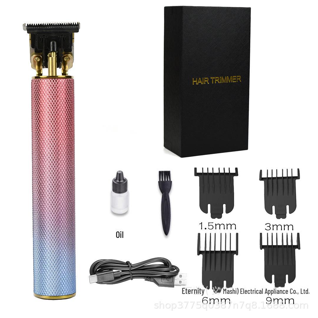 

Мужская электрическая машинка для стрижки волос WAIKIL, градиентная черная сетка, зарядка через USB, для масляных волос и карвинга.