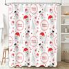 Snowman Santa Claus Shower Curtain Christmas Decorations for Bathroom Red White Print Pattern Size: 180x245cm (71 X 96 Inch)