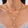 Adjustable Stackable Necklace with Boot Pendant and Simulated Pearls Clavicle Chain for Daily Wear Special Occasions