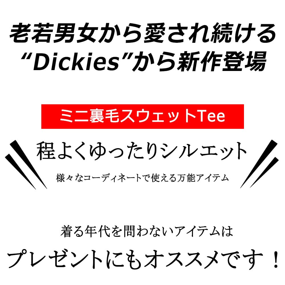 Men's Dickies Sweatshirt, Short Sleeve, Single Point Embroidery, Sizes M, L, LL, Oversized Silhouette, Mini Fleece, 10001905 (JP, Alphabet, L, Navy)