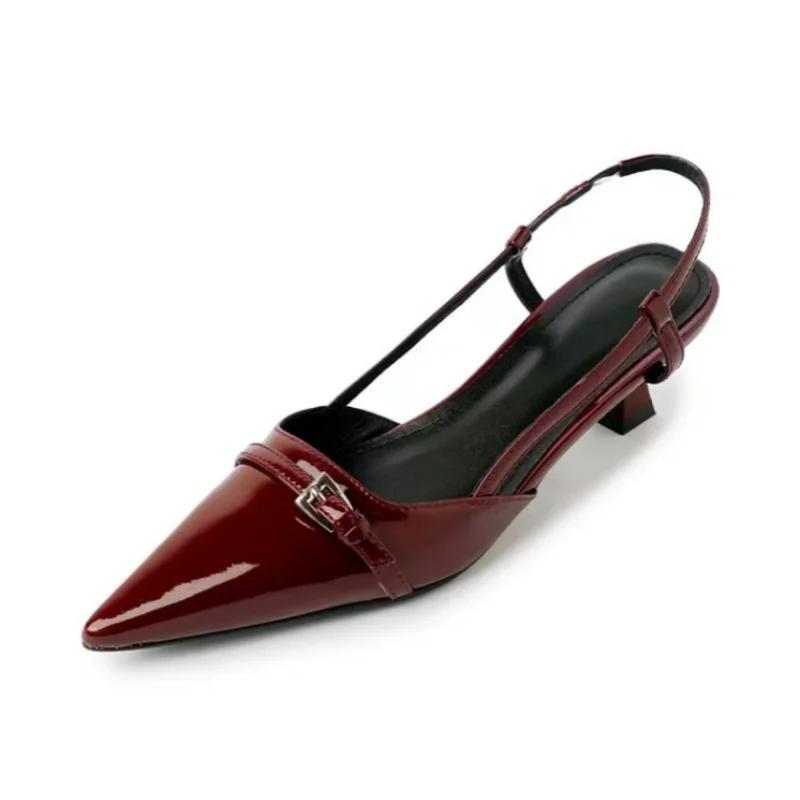 2024 Chaussures pour Femmes Escarpins Sandales Mode Printemps Bout Pointu Slingbacks Chaussures pour Femmes Été Dames Chaussures Plates Talons Hauts