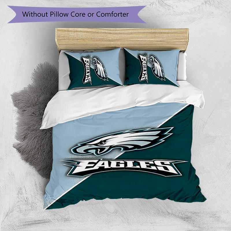 Σετ κλινοσκεπασμάτων με σχέδιο LOGO Philadelphia Eagles 3 τεμαχίων, σετ κάλυμμα παπλώματος περιλαμβάνει κάλυμμα παπλώματος & μαξιλαροθήκες, τέλειος διάκοσμος υπνοδωματίου για όλες τις εποχές & δώρο