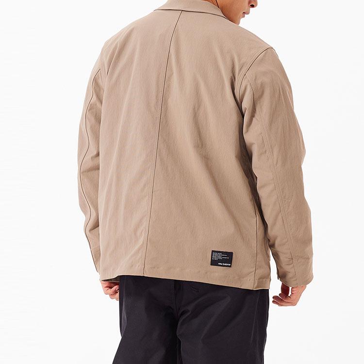 New Balance Jackets Men's Khaki Lapel Moderate Straight Fit AMJ23321-DRI
